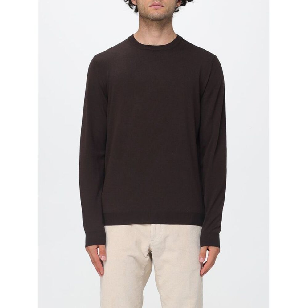 Zanone Men Crewneck Wool Blend Jumper Zanone With Long Sleeves And Ribbed Trims